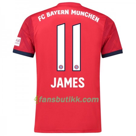 Fotballdrakt FC Bayern München James 11 Hjemmetrøye 2018-2019 Kortermet